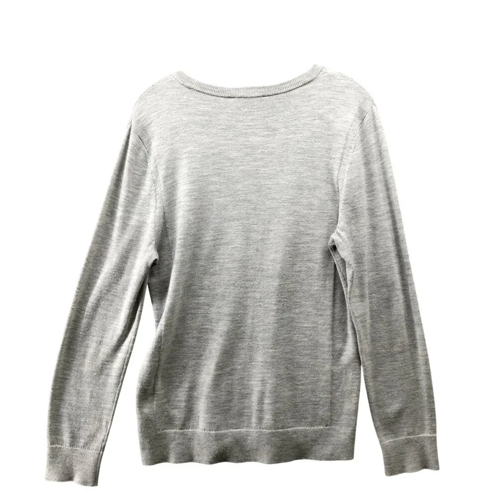 Express Merino Wool Blend Sweater‎ Mens M Light Gray Crewneck Stretch - Picture 2 of 8